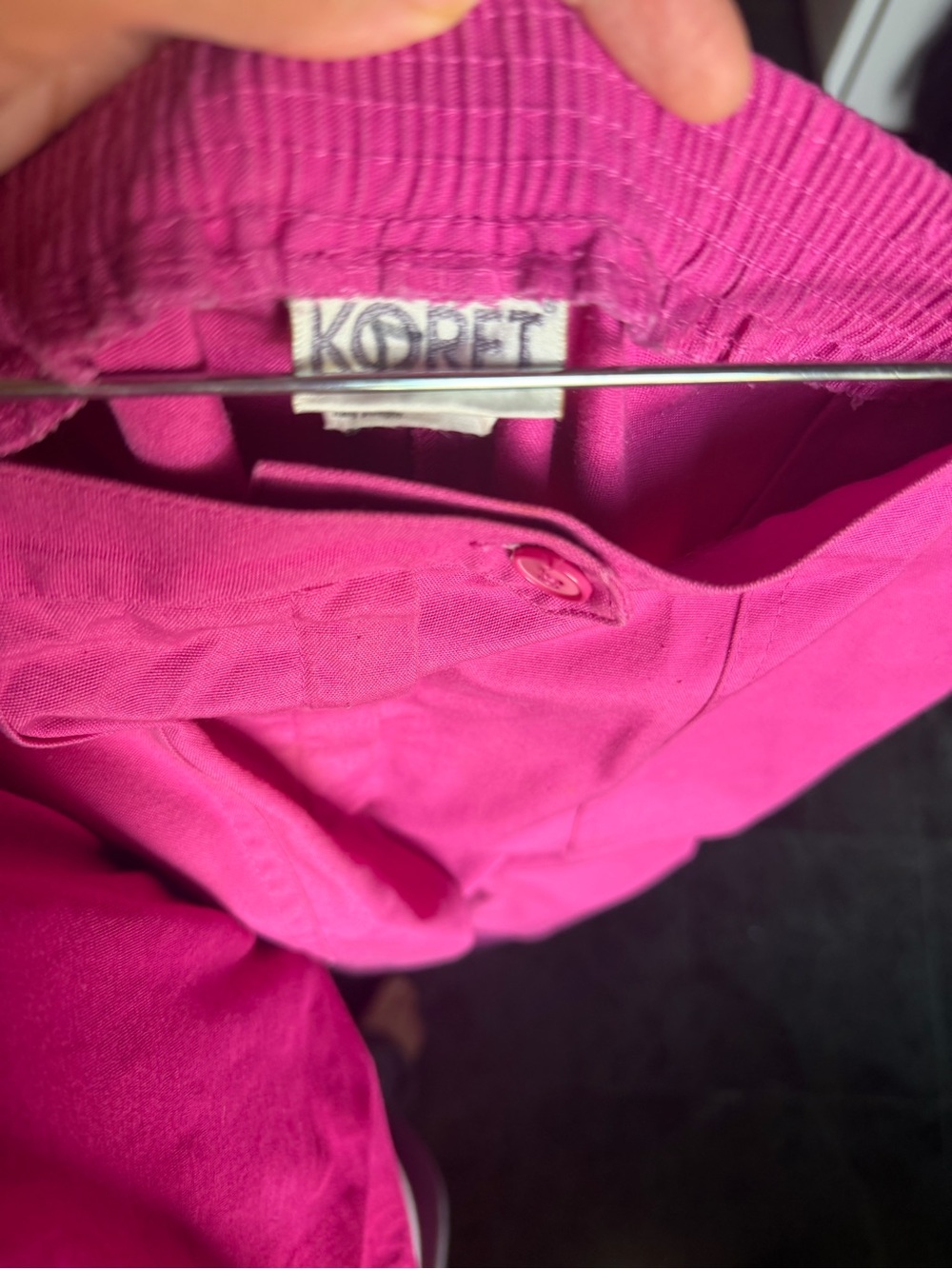 Koret Vibrant Hot Pink Two-Piece Pantsuit Blazer Pull On Pants Vintage Casual - Picture 8 of 10